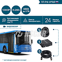 Комплект для автобуса на 5 камер NSCAR BUS501 FullHD_HDD (по 969)