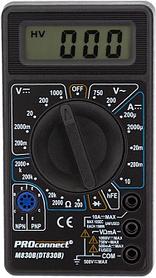 Мультиметр цифровой PROCONNECT M830B DT830B, ручной [13-3011]