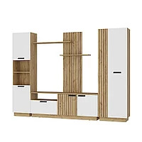 Гостиная МИШЕЛЬ тип 2 ГС-01 (Дуб Крафт золотой/ Белый) BTS