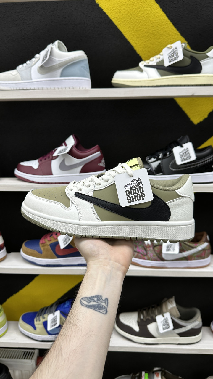 Кроссовки Air Jordan 1 Low Golf Travis Scott Neutral Olive