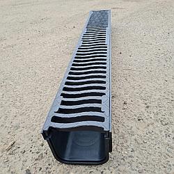 Лоток водоотводный пластиковый  DN100 с решеткой пластиковой