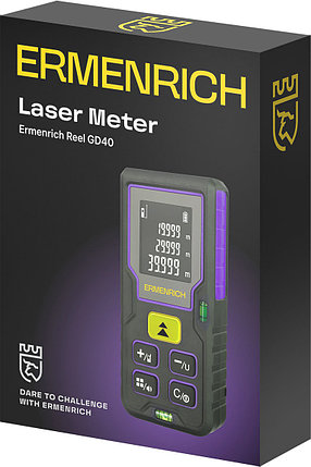 Дальномер Ermenrich Reel PLUS GD40 (40м, красный лазер, замеры S/V, +/-, 20знач., 2xAAA), фото 2