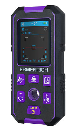 Детектор скрытой проводки Ermenrich Ping SM70 (ЖК дисплей 2.4", 38мм, 51/100-120мм провод/металлы), фото 2