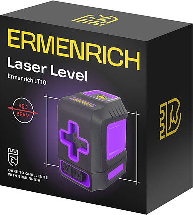 Уровень лазерный Ermenrich BASE LT10 (635-670 Нм, IP54, 2 луча, фиолетовый), фото 2