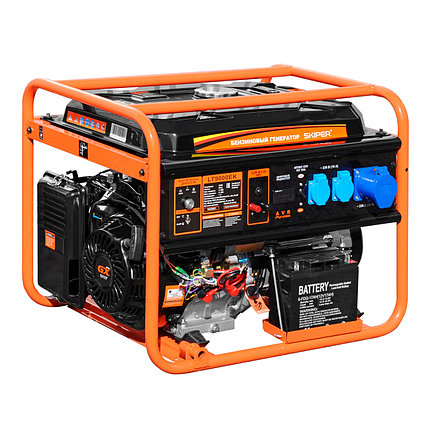 Электростанция SKIPER LT9000EK (6.5кВт, 2х230В/16А/3.5кВт, 1х230В/32А/6кВт, 12В, эл.стар, бак 25.0л), фото 2