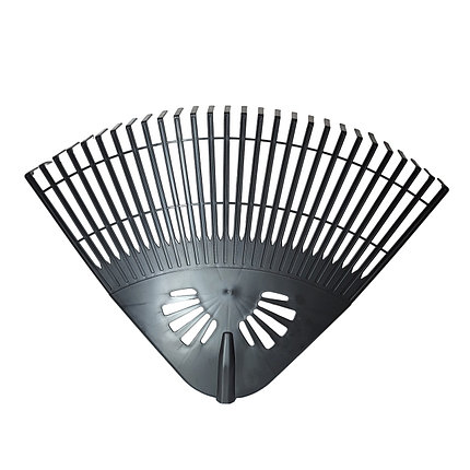 Грабли веерные пластмассовые 28 зубьев 730х480 мм черные, без черенка, фото 2