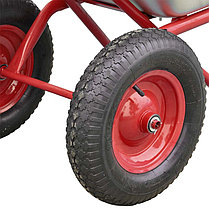 Тачка строительная BRADO 2x125 PROFI (до 125л, до 330кг, 2x4.00-8, пневмо, ось 20*100), фото 3