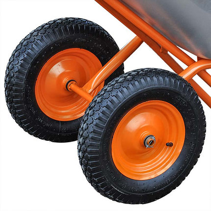 Тачка строительная BRADO 2x130 expert PRO (до 130 л, до 350 кг, 2x4.00-8, пневмо, ось 20*80), фото 2
