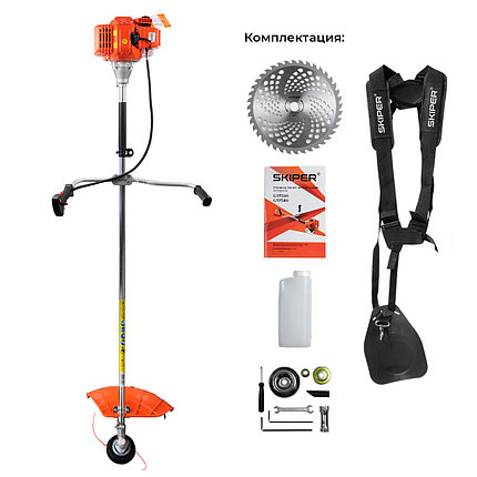 Мотокоса SKIPER GTP2401 (2.4 кВт, autocut25, диск 40Т, двуплечный ремень, лёгк. старт), фото 2