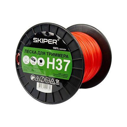 Леска SKIPER H37 (ф 2.0 мм х 350 м "звездочка", красн.) БОБИНА, фото 2