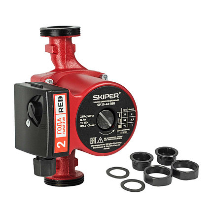 Насос циркуляционный Skiper SP25-40-180 (38-72 Вт, 2700 л/ч, 4 м, 2 года гарантия), фото 2