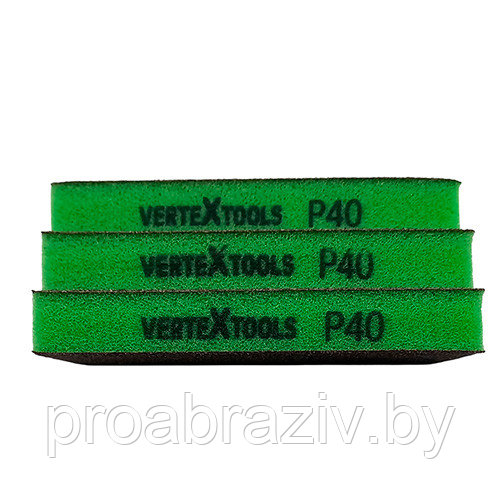 Губка абразивная шлифовальная Vertextools 120х98х13мм Р40 3шт.