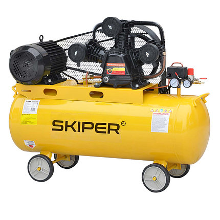 Воздушный компрессор SKIPER IBL3100B (до 600 л/мин, 8 атм, 100 л, 380 В, 3.0 кВт), фото 2