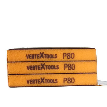 Губка абразивная шлифовальная Vertextools 120х98х13мм Р80 3шт