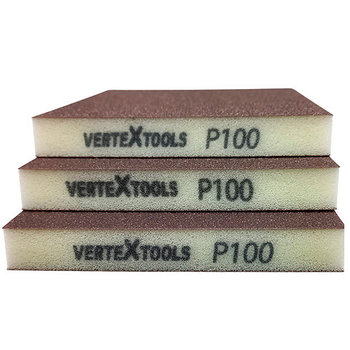 Губка абразивная шлифовальная Vertextools 120х98х13мм Р100 3шт