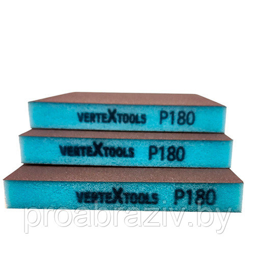 Губка абразивная шлифовальная Vertextools 120х98х13мм Р180 3шт