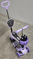 4110 Самокат Scooter 5 в 1 Божья коровка с ПОДНОЖКОЙ и родительской ручкой, принт ГРАФФИТИ