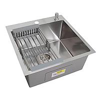 Мойка кухонная WISENT WGS-35050D Сатин-декор (500 х 500 х 220 мм)