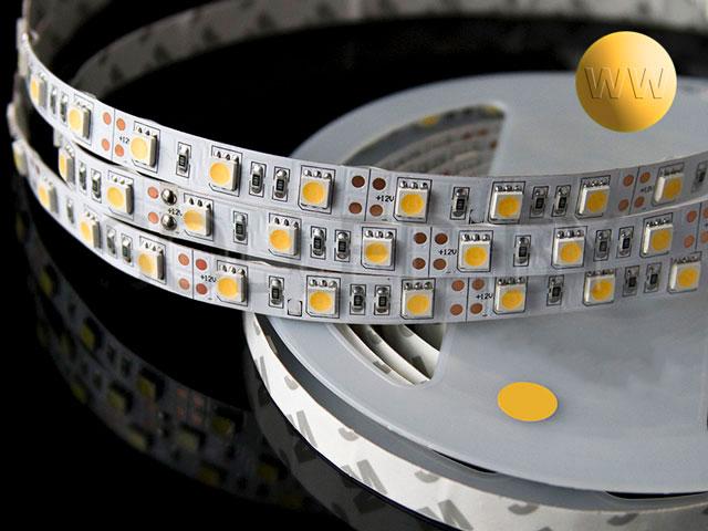 Cветодиодная лента SMD 5050 60LED 14,4W 12V IP33 Warm White LUX