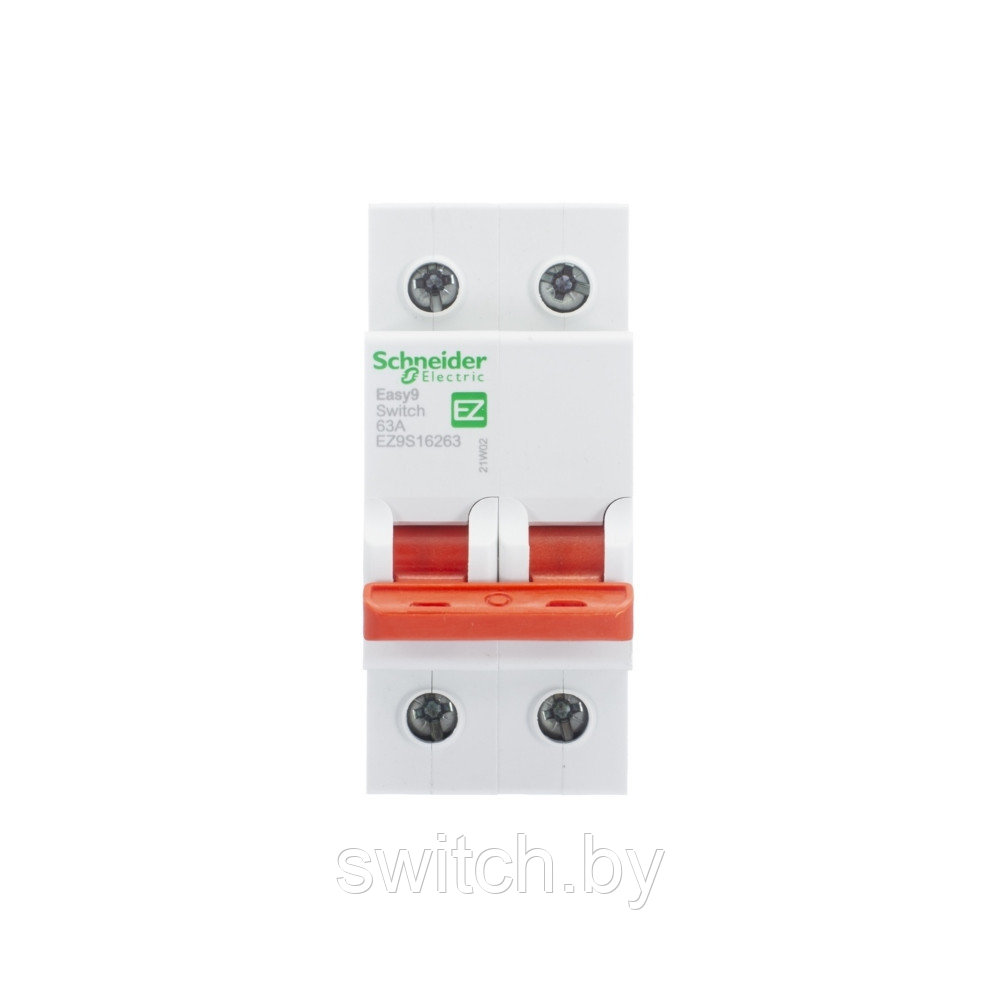 Выключатель нагрузки рубильник модульный Schneider Electric 2 полюса 63А EZ9S16263 в наличии