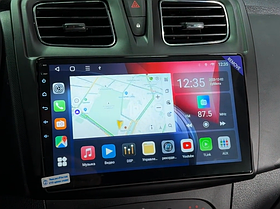 Штатная магнитола Renault Sandero 2 (Stepway) 2012-2022 Canbox на Android 10 (4G-SIM, 4/32, DSP, QLed)