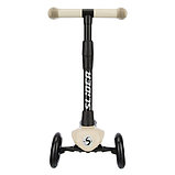 Складной самокат трехколесный Slider Stile1BJ (бежевый) колеса со светом, фото 4