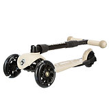 Складной самокат трехколесный Slider Stile1BJ (бежевый) колеса со светом, фото 5