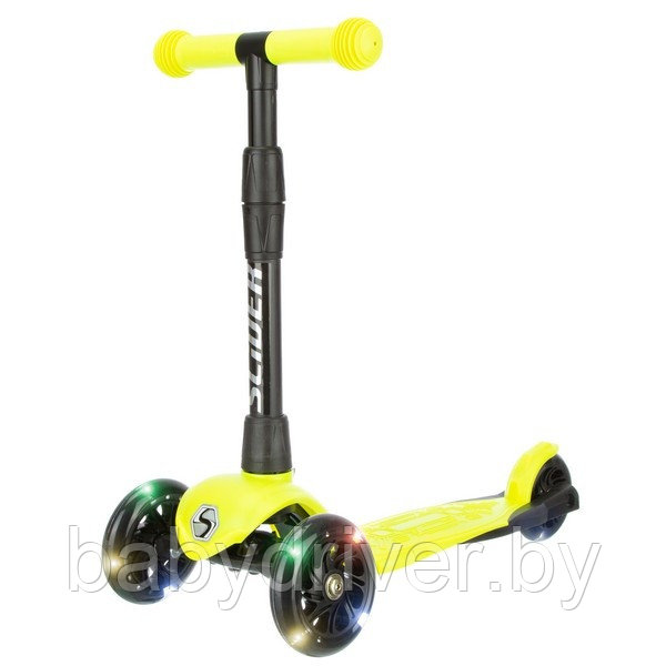 Складной самокат трехколесный Slider Stile1Y (желтый) колеса со светом