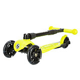 Складной самокат трехколесный Slider Stile1Y (желтый) колеса со светом, фото 5