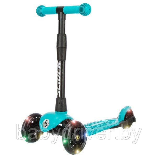 Складной самокат трехколесный Slider Stile1G (зеленый хаки) колеса со светом