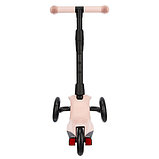 Складной самокат трехколесный Slider Stile1LP (розовая пудра) колеса со светом, фото 2