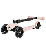 Складной самокат трехколесный Slider Stile1LP (розовая пудра) колеса со светом, фото 4