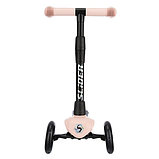 Складной самокат трехколесный Slider Stile1LP (розовая пудра) колеса со светом, фото 5