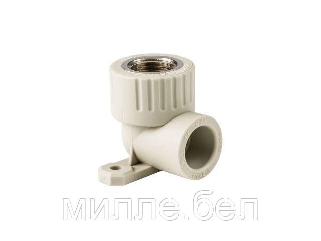 Колено ПП комб. с креплен. вн. 20х1/2", сер. РТП (Угольник) (РосТурПласт)