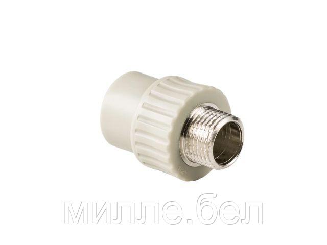Ниппель ПП комб. нар. 25х3/4", сер. РТП (Муфта с наружной резьбой) (РосТурПласт)