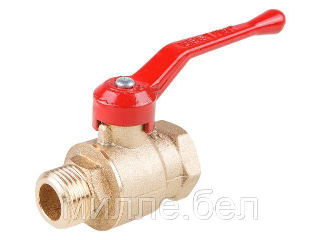 Кран шаровый 1/2" нар.-вн. ручка PN1,6 МПа, 11Б27п5, Цветлит (ЦРБ0035)