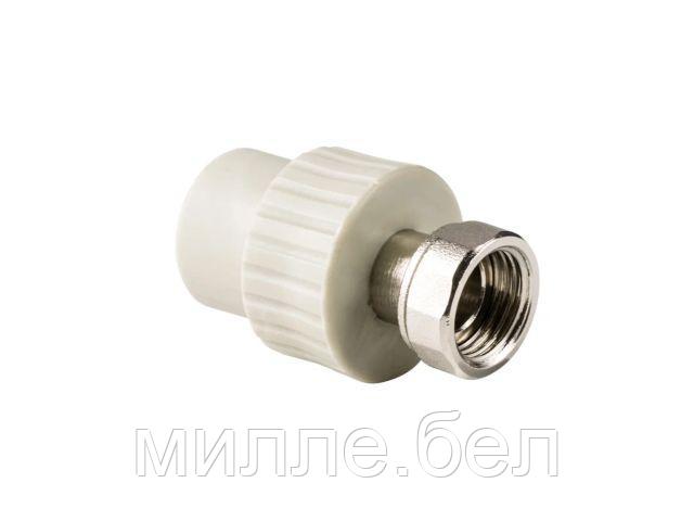 Муфта ПП с накидной гайкой 20х1/2", сер. РТП (РосТурПласт)
