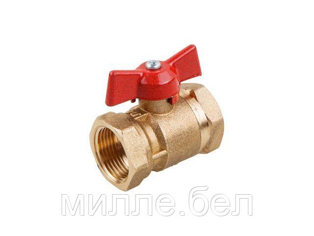 Кран шаровый стандарт. 1/2" вн.-вн. бабочка PN1,6 МПа, 11Б27п7, Цветлит (ЦРБ0060)