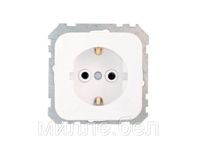 Розетка 1-ая (скрытая, с/з) белая, Гармония, BYLECTRICA