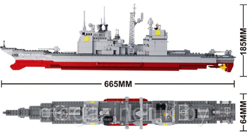 Конструктор M38-B0389 Sluban (Слубан) Военно-морской флот Крейсер, 883 дет - фото 6 - id-p34842638