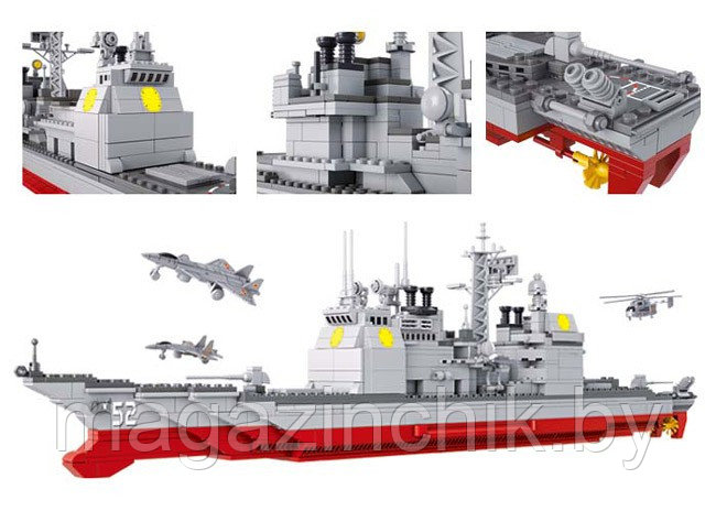 Конструктор M38-B0389 Sluban (Слубан) Военно-морской флот Крейсер, 883 дет - фото 7 - id-p34842638