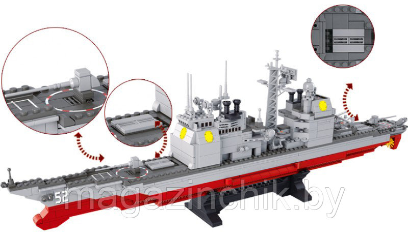 Конструктор M38-B0389 Sluban (Слубан) Военно-морской флот Крейсер, 883 дет - фото 10 - id-p34842638