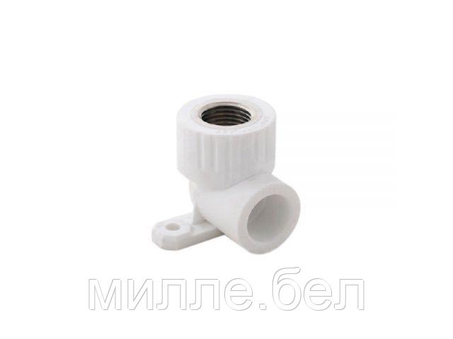 Колено ПП комб. с креплен. вн. 20х3/4", бел. РТП (Угольник) (РосТурПласт)
