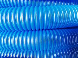 Трубка защитная гофрированная 35/43мм бухта 50м синяя (для 32 трубы) (Пешель для 32 трубы) (AV Engineering)