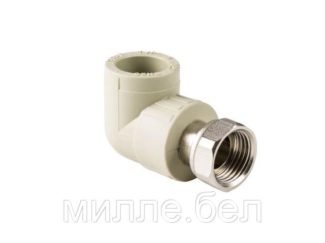 Колено ПП с накидной гайкой 20х3/4", сер. РТП (Угольник) (РосТурПласт)