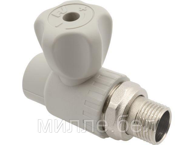 Кран шар. ПП для радиатора 25х3/4", сер. FV Plast (Под заказ кратно коробкам)