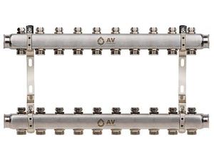 Коллекторная группа AVE162, 10 вых. AV Engineering (PRO серия Для отопления (радиаторы))