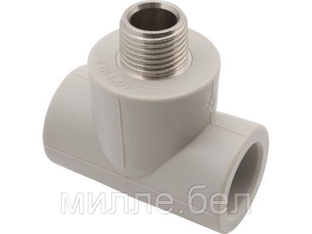 Тройник ПП комб. нар. 25х1/2", сер. FV Plast (Под заказ кратно коробкам)