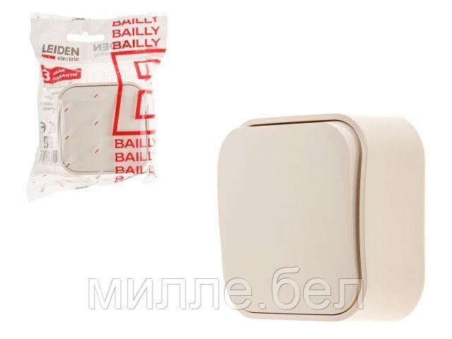 Выключатель 1 клав. (открытый, 10А) бежевый, Bailly, LEIDEN ELECTRIC