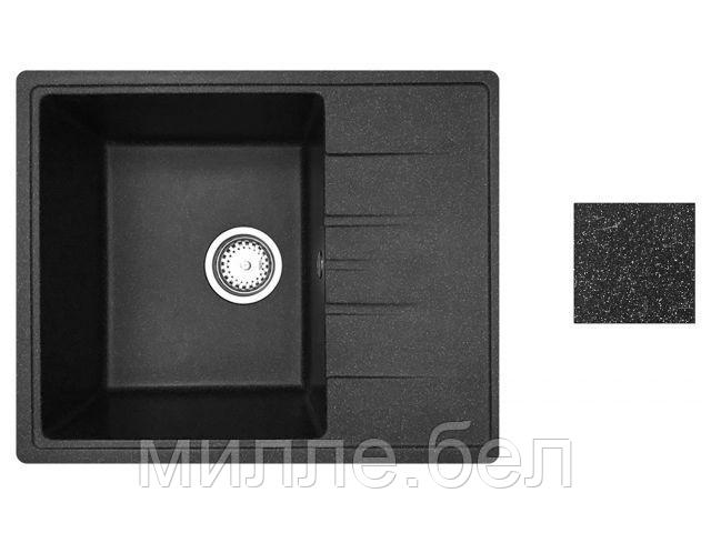 Мойка кухонная из искусственного камня PLATINUM черный 570х465 мм, AV Engineering